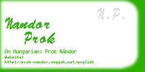 nandor prok business card